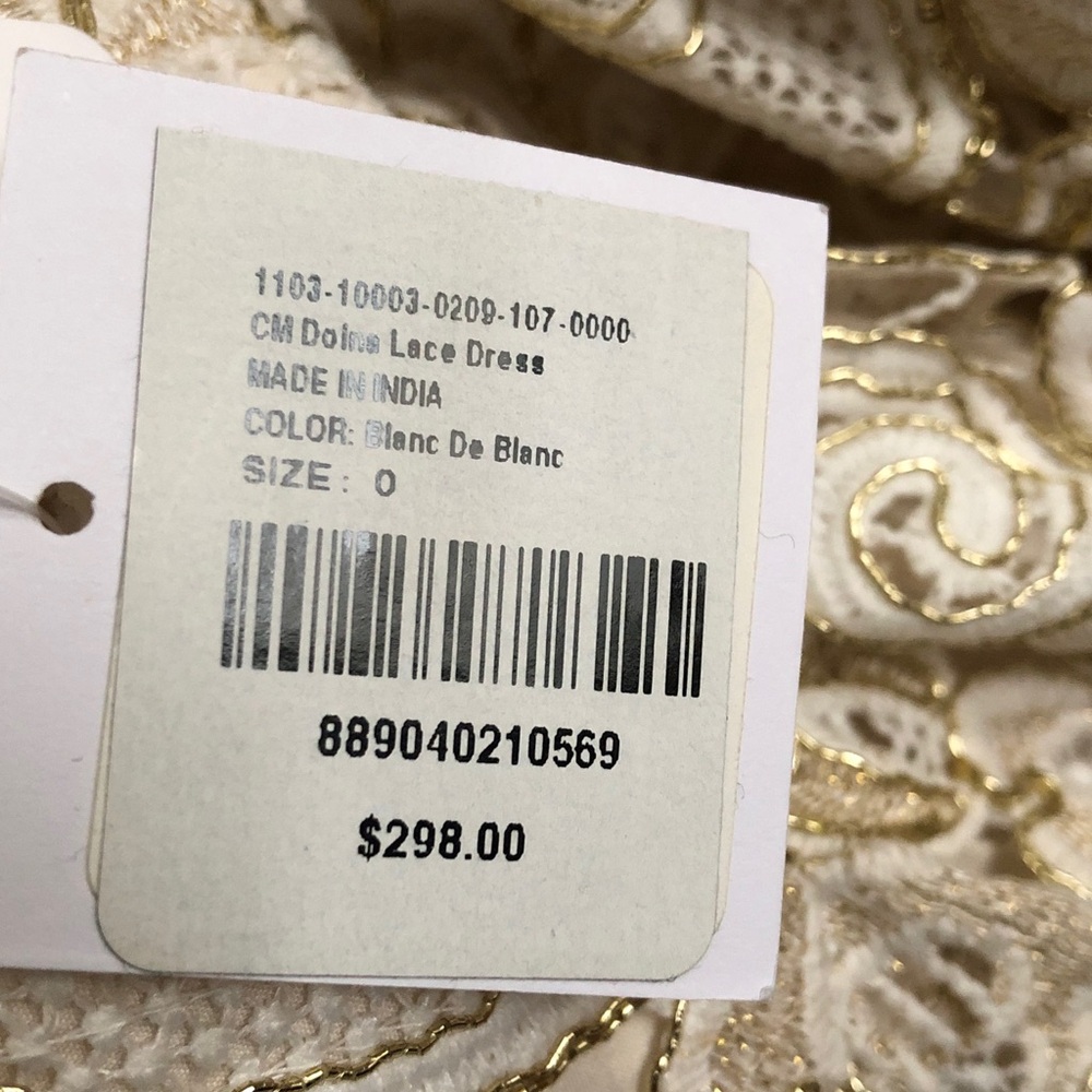 Club Monaco BRAND NEW Women’s short champagne sleeveless eyelet dress Size 0 - Picture 7 of 8